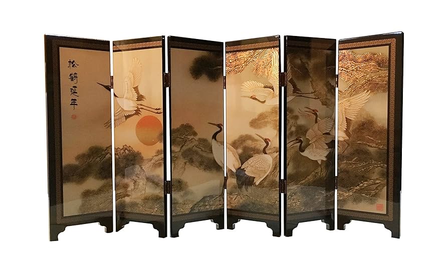 アンティーク雑貨 Beautiful tabletop partitions. Amazon.com: Mini Folding Screen 6-Panel Traditional Mini
